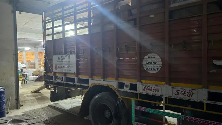Goods carrier truck with All India Permit ready for loading